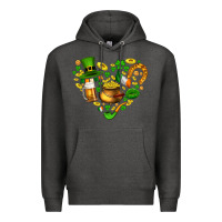 Charcoal Heather St Patricks heart Premium Hoodie - AdoDesignShop