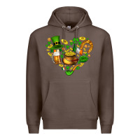 Coffee St Patricks heart Premium Hoodie - AdoDesignShop