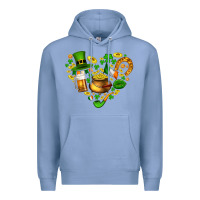 Colony Blue St Patricks heart Premium Hoodie - AdoDesignShop