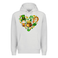 Dove Grey St Patricks heart Premium Hoodie - AdoDesignShop