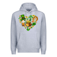 Heather Grey St Patricks heart Premium Hoodie - AdoDesignShop
