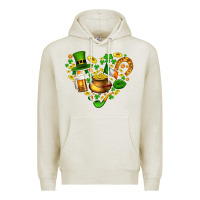 Oatmeal Heather St Patricks heart Premium Hoodie - AdoDesignShop