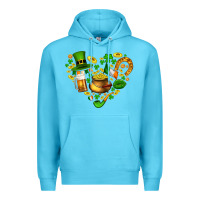 Ocean Blue St Patricks heart Premium Hoodie - AdoDesignShop