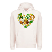 Pale Pink St Patricks heart Premium Hoodie - AdoDesignShop