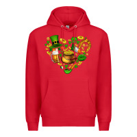 Red St Patricks heart Premium Hoodie - AdoDesignShop