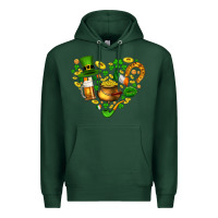 Sports Green St Patricks heart Premium Hoodie - AdoDesignShop
