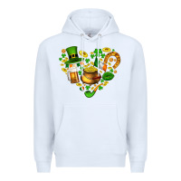 White St Patricks heart Premium Hoodie - AdoDesignShop