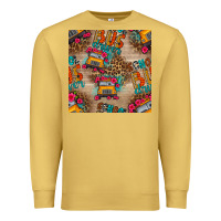 Antique Gold school bus driver and flower seamless patterns Premium Sweatshirt - BundleAndBundleShop