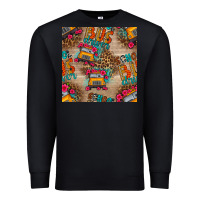 Black school bus driver and flower seamless patterns Premium Sweatshirt - BundleAndBundleShop