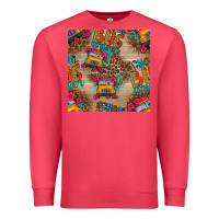 Cardinal school bus driver and flower seamless patterns Premium Sweatshirt - BundleAndBundleShop