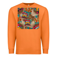 Carrot school bus driver and flower seamless patterns Premium Sweatshirt - BundleAndBundleShop