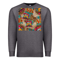 Charcoal Heather school bus driver and flower seamless patterns Premium Sweatshirt - BundleAndBundleShop