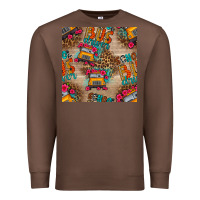 Chestnut school bus driver and flower seamless patterns Premium Sweatshirt - BundleAndBundleShop