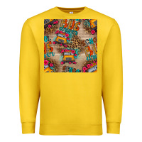 Lemon school bus driver and flower seamless patterns Premium Sweatshirt - BundleAndBundleShop