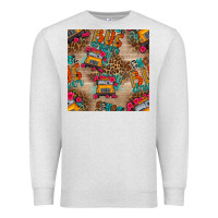 Oatmeal Heather school bus driver and flower seamless patterns Premium Sweatshirt - BundleAndBundleShop