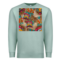 Seafoam school bus driver and flower seamless patterns Premium Sweatshirt - BundleAndBundleShop