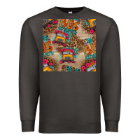 Smoke school bus driver and flower seamless patterns Premium Sweatshirt - BundleAndBundleShop