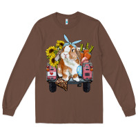 Chestnut easter truck with bunny sunflowers and eggs Long Sleeve Tee - RanaPortraitStore