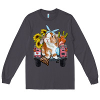 Easter Truck With Bunny Sunflowers And Eggs Long Sleeve Tee | Teevron