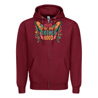 Burgundy mind your own motherhood Zipper Hoodie - Zillion Design Studio