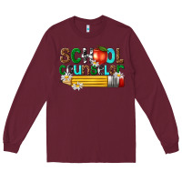 Burgundy school counselor Long Sleeve Tee - texasbilliewilder