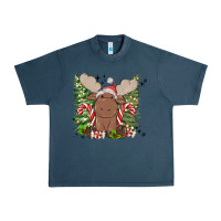 Midnight Navy christmas reindeer Urban Heavy Tee - MaliasSmallBusiness