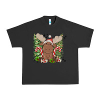 Pigment Black christmas reindeer Urban Heavy Tee - MaliasSmallBusiness