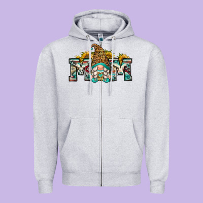 Mom Gnome Zipper Hoodie Designed By Zillion Design Studio