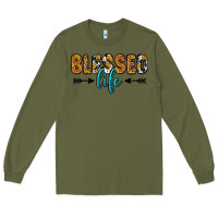 Army Green blessed life Long Sleeve Tee - Zillion Design Studio