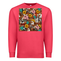 Cardinal cow and western seamless pattern Premium Sweatshirt - BundleAndBundleShop