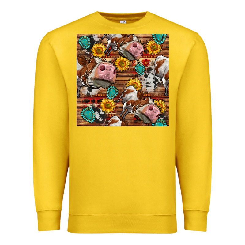 Cow And Western Seamless Pattern Premium Sweatshirt by BundleAndBundleShop | Teevron