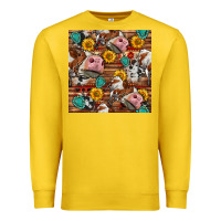 Lemon cow and western seamless pattern Premium Sweatshirt - BundleAndBundleShop