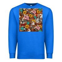 True Royal cow and western seamless pattern Premium Sweatshirt - BundleAndBundleShop