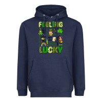 Navy feeling lucky Heavyweight Hoodie - Artiststas
