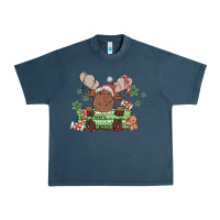Midnight Navy christmas reindeer Urban Heavy Tee - MaliasSmallBusiness