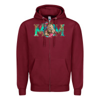 Burgundy mom horse Zipper Hoodie - Zillion Design Studio