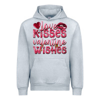 Heather Grey love kisses valentine wishes Urban Hoodie - NancyCooperArtShop