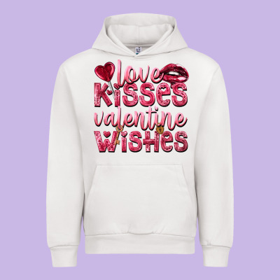 Love Kisses Valentine Wishes Urban Hoodie Designed By Nancycooperartshop