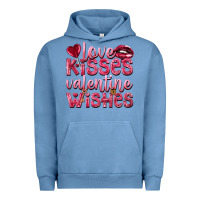 Pigment Pebble Blue love kisses valentine wishes Urban Hoodie - NancyCooperArtShop