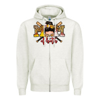 Oatmeal Heather mom of both baseball and softball messy bun Zipper Hoodie - Zillion Design Studio