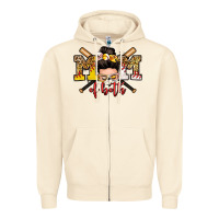 Sandshell mom of both baseball and softball messy bun Zipper Hoodie - Zillion Design Studio