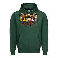 Sports Green mom of both baseball and softball messy bun Zipper Hoodie - Zillion Design Studio