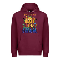 Burgundy taco bout 100 days of school Premium Hoodie - MaliasSmallBusiness