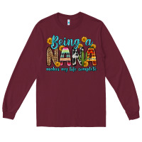 Burgundy being a nana makes my life complete Long Sleeve Tee - Zillion Design Studio