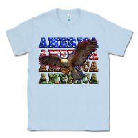Dusty Blue america america america america Classic Tee - Zillion Design Studio