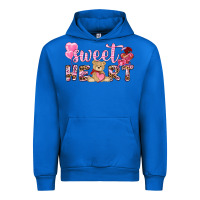 Cobalt sweetheart with bear Urban Hoodie - NancyCooperArtShop