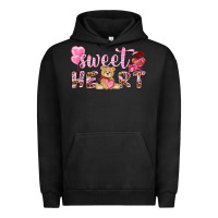 Pigment Black sweetheart with bear Urban Hoodie - NancyCooperArtShop