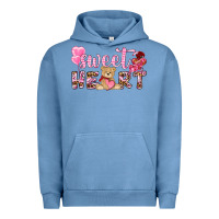Pigment Pebble Blue sweetheart with bear Urban Hoodie - NancyCooperArtShop