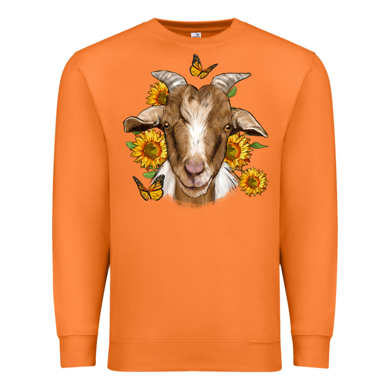 Sunflower Goat Premium Sweatshirt by Jasminsmagicworld | Teevron