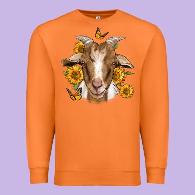 Sunflower Goat Premium Sweatshirt Designed By Jasminsmagicworld